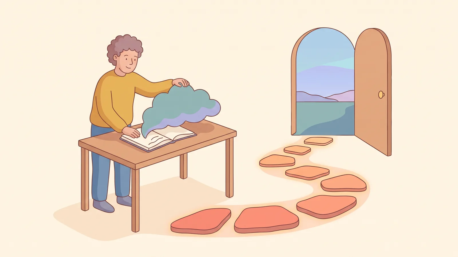 Illustration of getting unstuck from ADHD procrastination