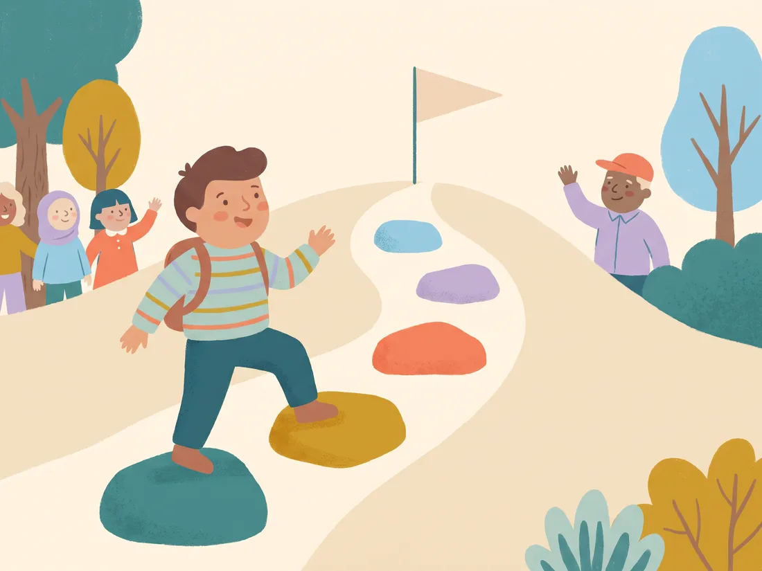 ADHD procrastination tips shown as small steps up a hill