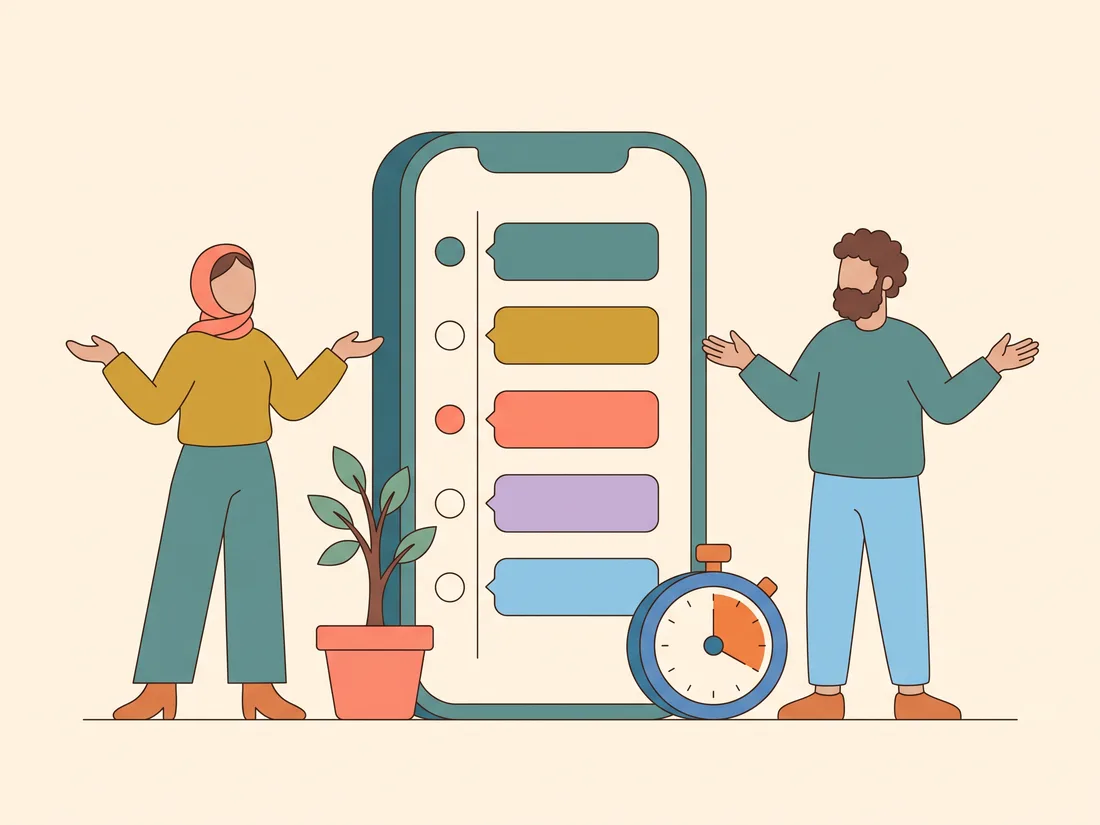 A phone showing the best to do list app for ADHD as a visual timeline