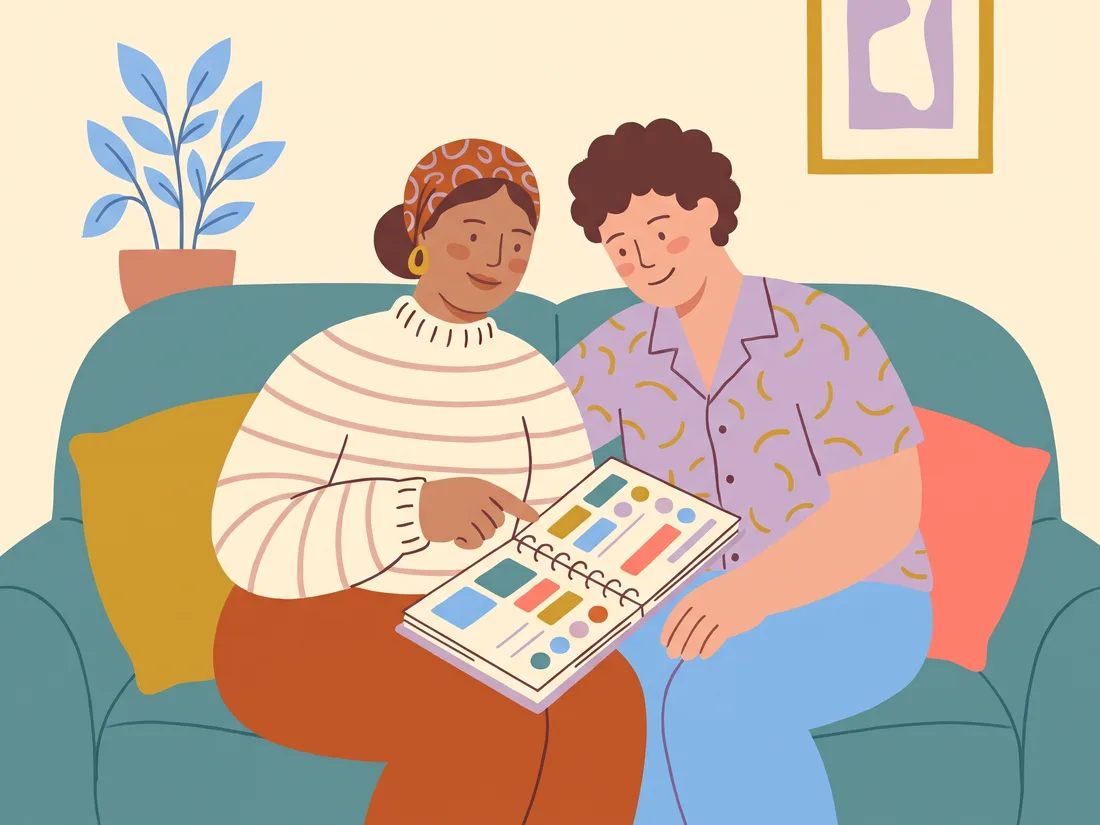 Friends talking about which ADHD planner for adults to try