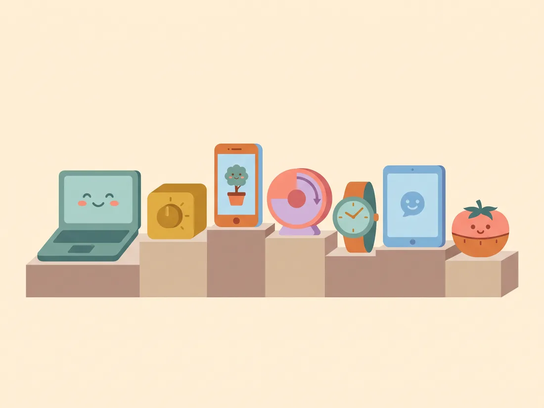 The best pomodoro timer picks lined up on a podium