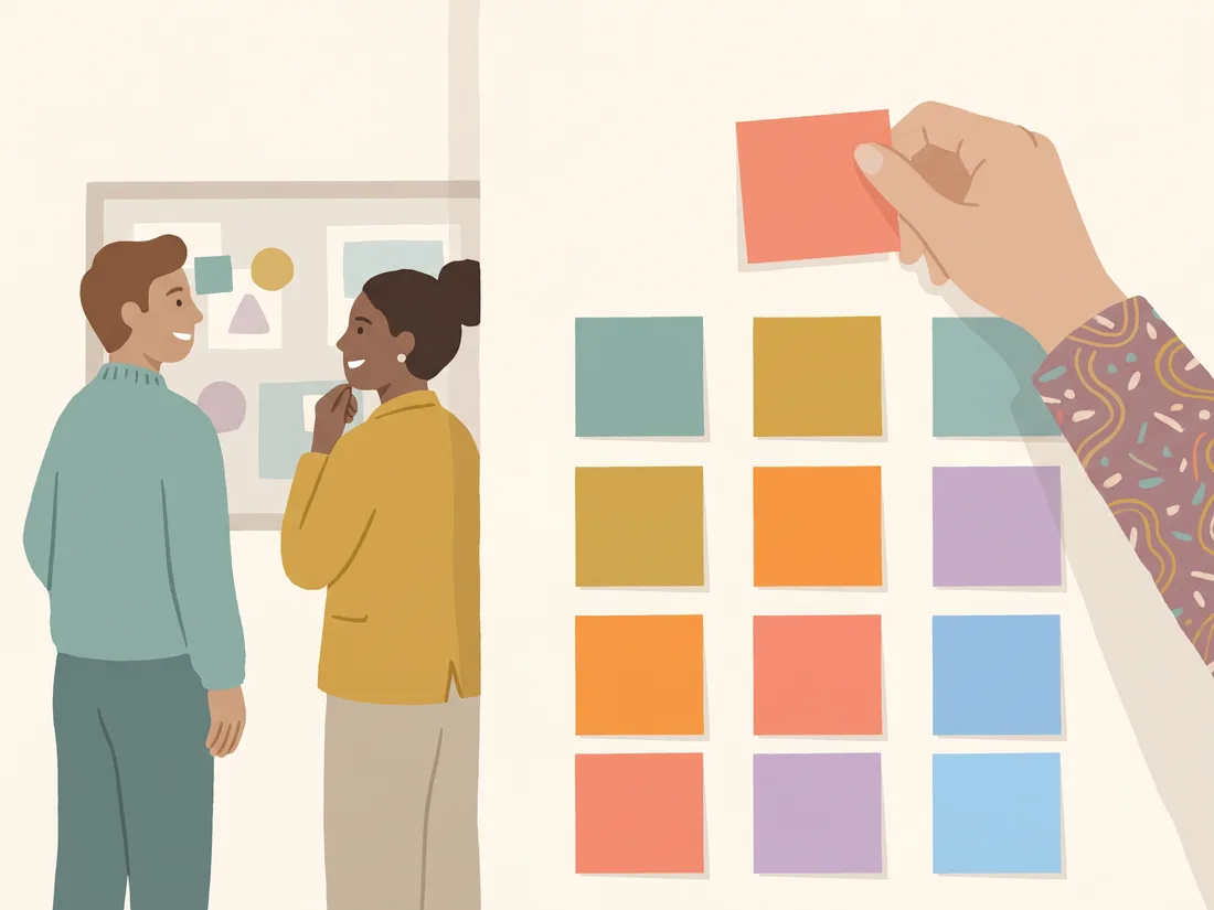 Steps from a personal project planner on sticky notes